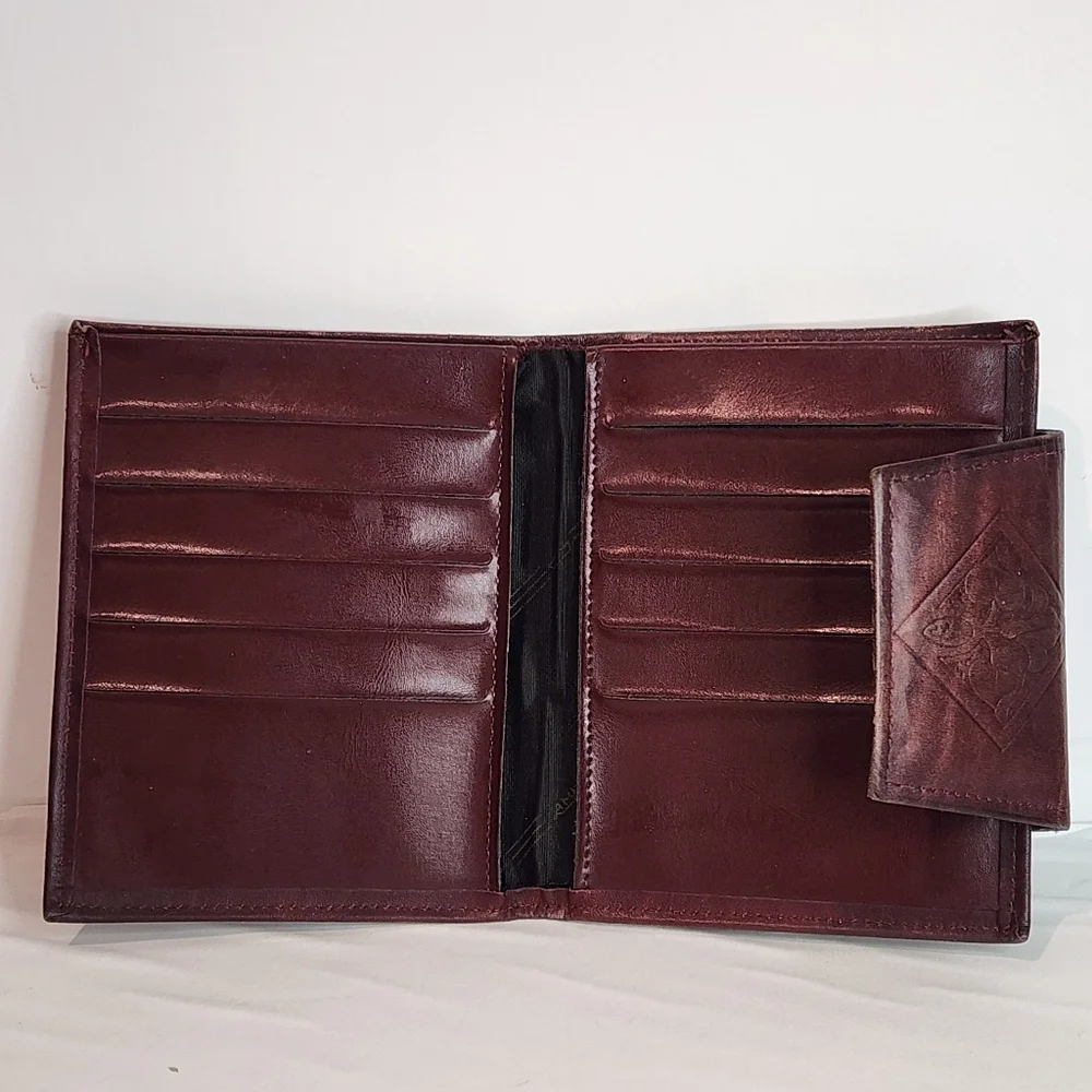 Vintage 1970's Amity Cowhide Woman’s Billfold Wallet Oxblood Red Brown Leather - Picture 6 of 10